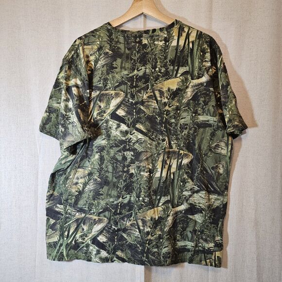 Fishouflage Bass Fishing Short Sleeve Men's XL Shirt Camouflage Fishermen - Picture 7 of 8